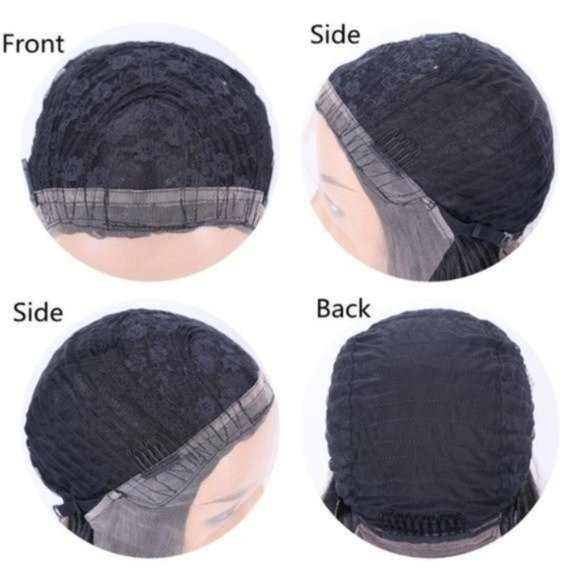 Brown Highlight Bob Wig With Bangs - Picture 7 of 7